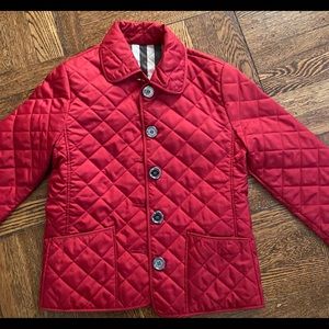 Red Burberry Quilted Jacket